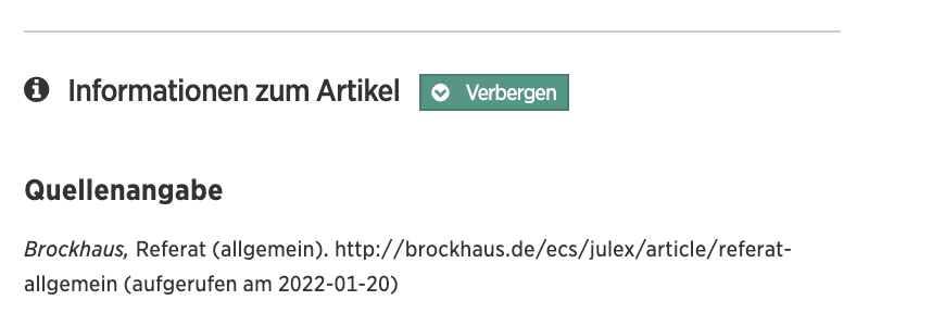 Wie gebe ich Quellen für mein Referat an? Information