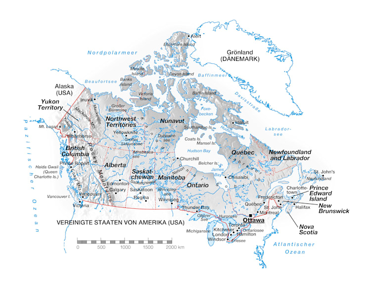 Kanada: Topografische Karte