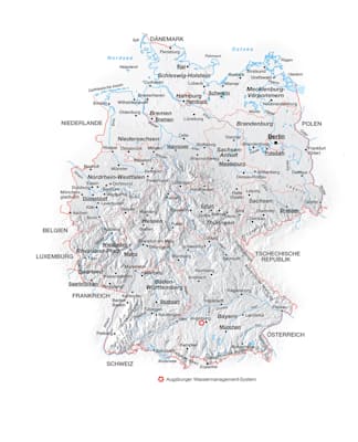 Lagekarte: Augsburger Wasserwirtschaft