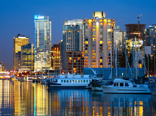 Vancouver mit Hafen an der Westküste Kanadas