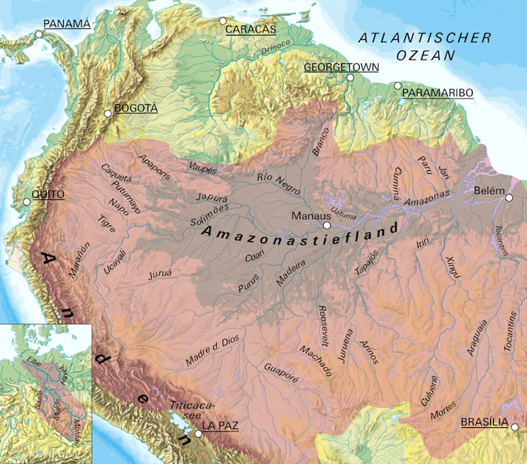 Amazonas: Einzugsgebiet (Karte)