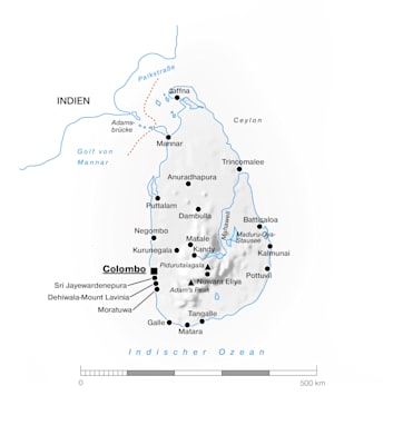 Sri Lanka Topografie