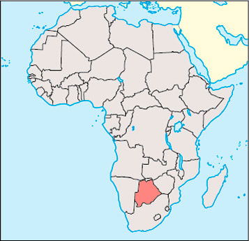 Lagekarte Botswana