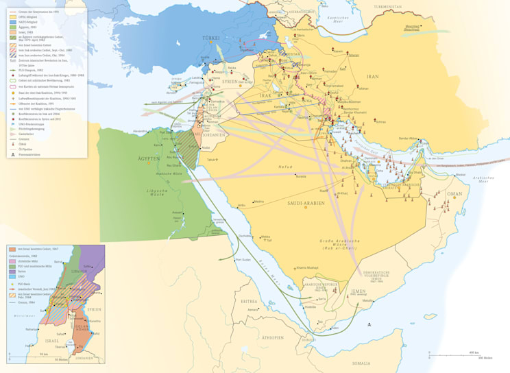 Westasien, Nordafrika: Der Nahe Osten, 1977 bis heute