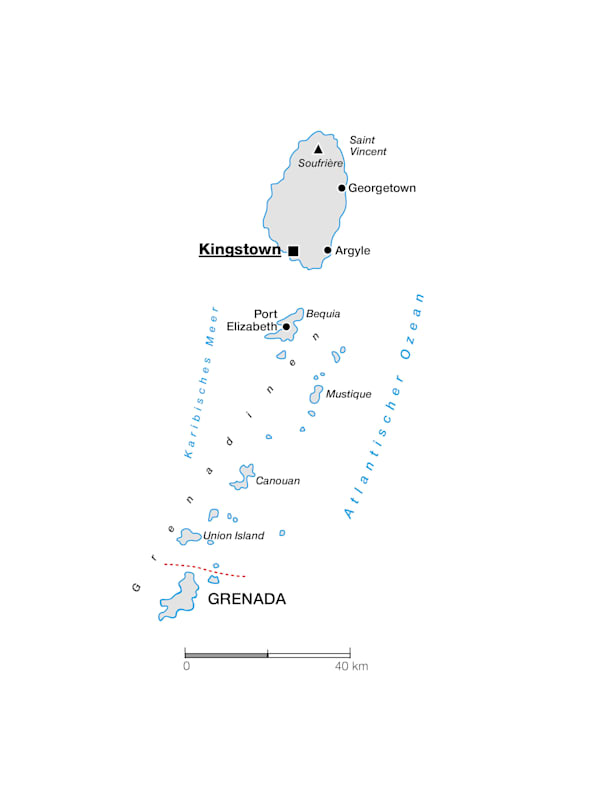Saint Vincent und die Grenadinen: Topografische Karte