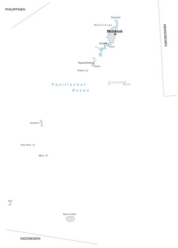 Palau: Topografische Karte