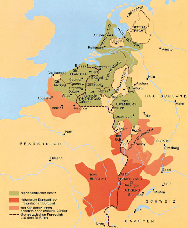 Burgund im 15. Jahrhundert (Karte)