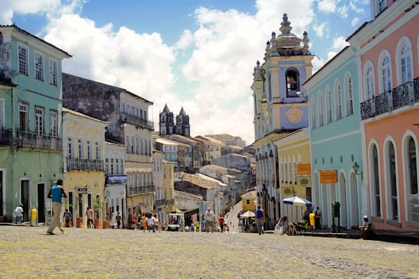 Bunte Häuser in der Altstadt von Salvador de Bahia