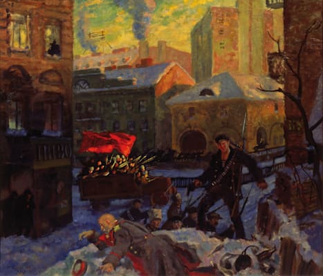 Boris Michailowitsch Kustodijew: »Oktober 1917 in Petrograd«