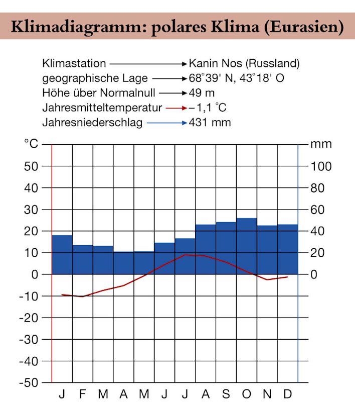 Polares Klima: Eurasien
