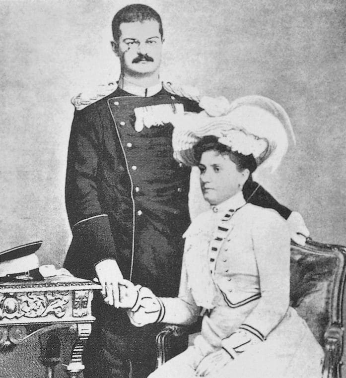 Alexander I. Obrenović, König von Serbien mit seiner Frau