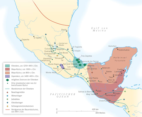 Mesoamerika: erste Hochkulturen in Amerika - Mittelamerika ca 1400-400 v. Chr. (Olmeken Maya Zapoteken)