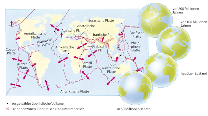 Kontinentalverschiebung: Karte