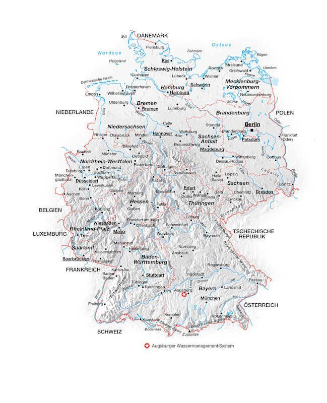Lagekarte: Augsburger Wasserwirtschaft
