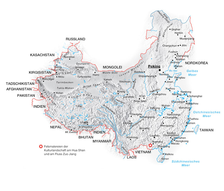 Felsmalereien am Berg Hua Shan und am Fluss Zuo Jiang