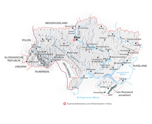 Karte: Sophienkathedrale und Höhlenkloster in Kiew