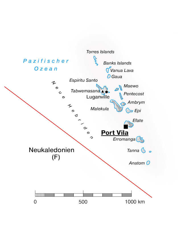 Vanuatu: Topografische Karte