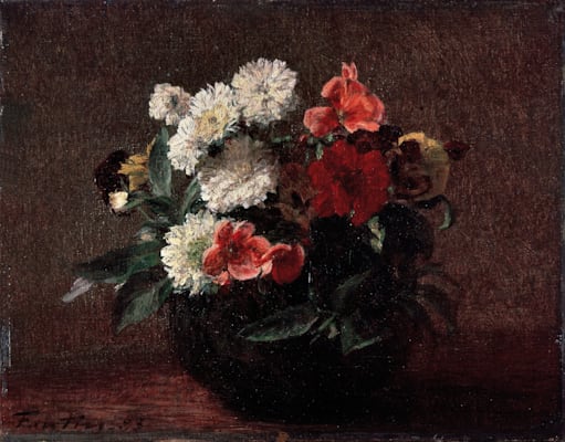 Henri Fantin-Latour: »Blumen in tönerner Vase«