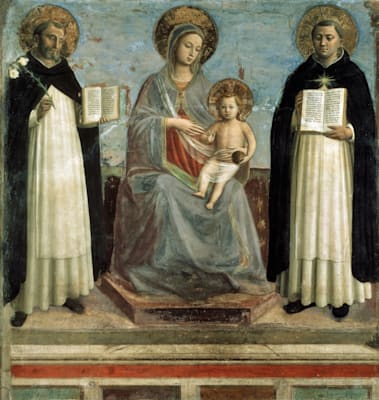 Fra Angelico: »Thronende Madonna mit dem Kind und den Heiligen Dominikus und Thomas von Aquin«