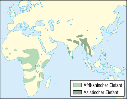 Elefanten: Verbreitung