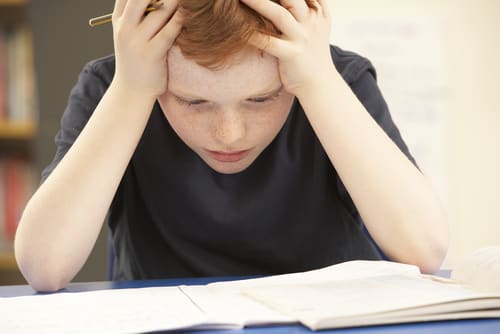 Schüler in Stresssituation