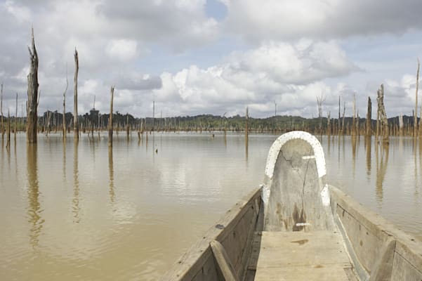 Kanu im Coppename-Fluss von Suriname