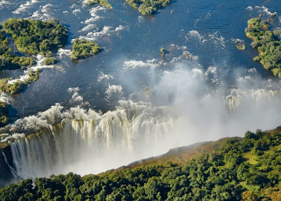 Afrika: Victoriafälle aus der Vogelperspektive