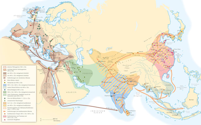 Eurasien: Weltreligionen etwa 800 v. Chr. bis 600 n. Chr.