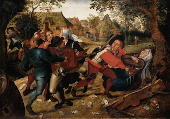 Pieter Bruegel der Jüngere: »Schlägerei zwischen Bauern beim Kartenspiel«