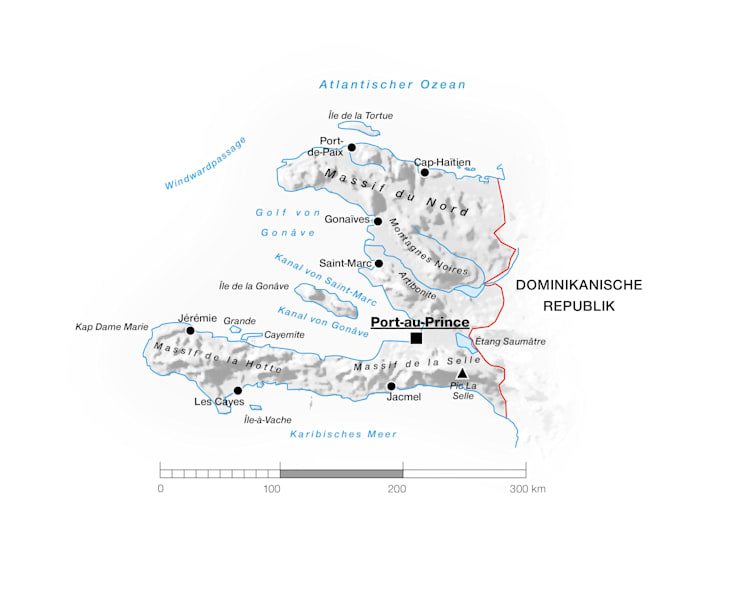 Haiti: Topografische Karte