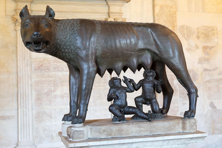 Kapitolinische Wölfin mit Romulus und Remus