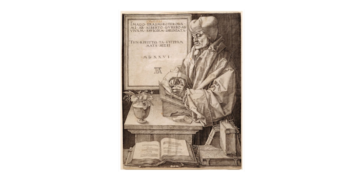 Albrecht Dürer. Erasmus von Rotterdam, 1526.