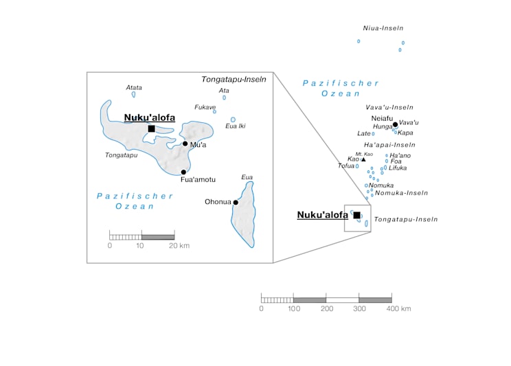 Tonga: Topografische Karte