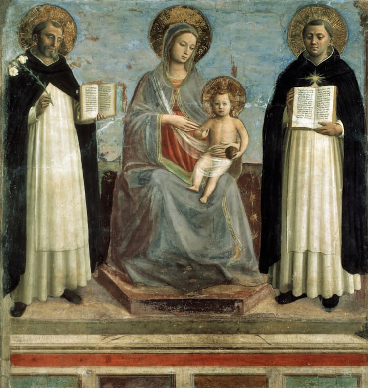Fra Angelico: »Thronende Madonna mit dem Kind und den Heiligen Dominikus und Thomas von Aquin«