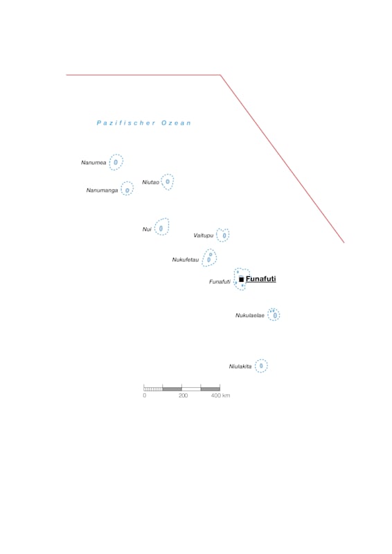 Tuvalu: Topografische Karte