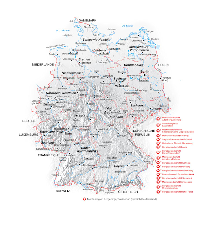 Montanregion Erzgebirge/Krušnohoří Bereich Deutschland