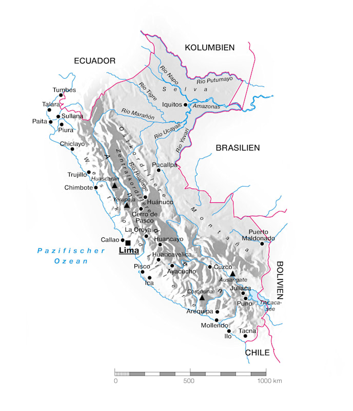 Peru: Topografische Karte
