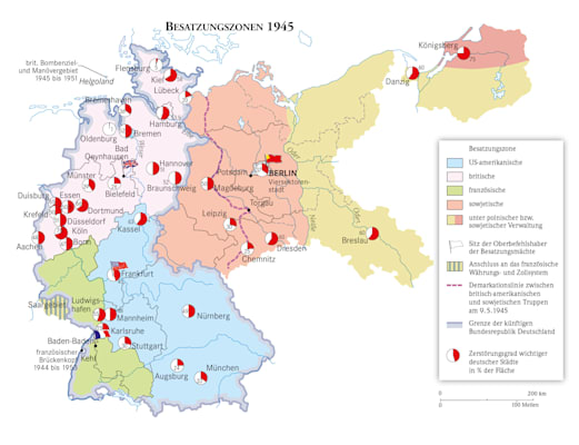 deutsche Geschichte: Besatzungszonen 1945