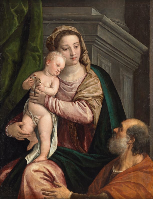 Paolo Veronese (Paolo Caliari). Maria mit Kind und einem Stifter, um 1550/55. 
