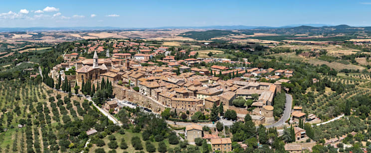 Blick auf das toskanische Pienza